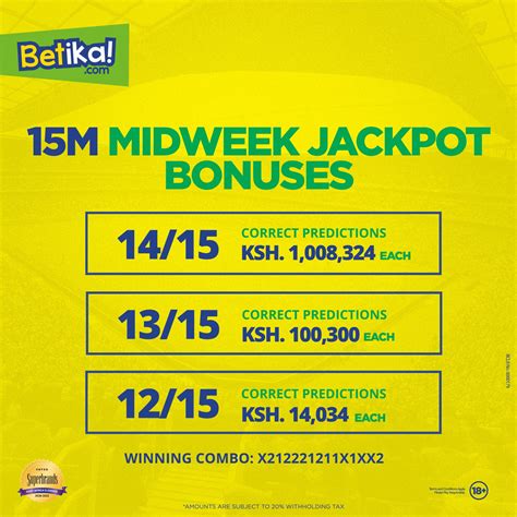 how much is betika midweek jackpot bonus